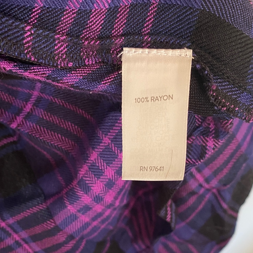 J. Jill Purple and Black Plaid Button Down Shirt - Picture 3 of 3